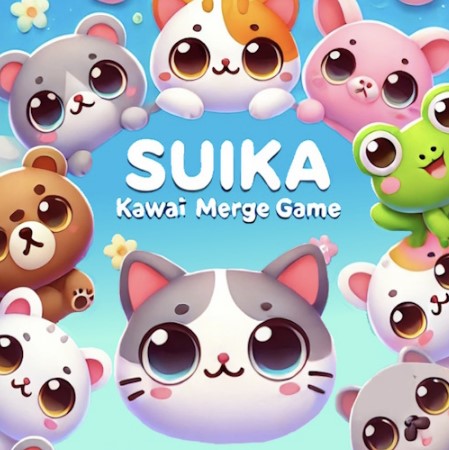 Suika Kawaii Cat Merge game logo