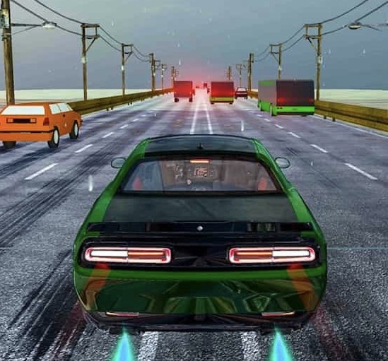 image of a car on the road in the game highway traffic