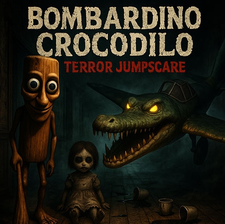 In Bombardino Crocodilo Terror Jumpscare, you play as a character trapped inside a locked, abandoned mansion. Your task is to find and collect all the dolls hidden across different rooms before the creature finds you. The dolls are scattered randomly each time you start, and you need to search carefully while avoiding any direct path with Bombardino Crocodilo — a large creature that can appear without warning.