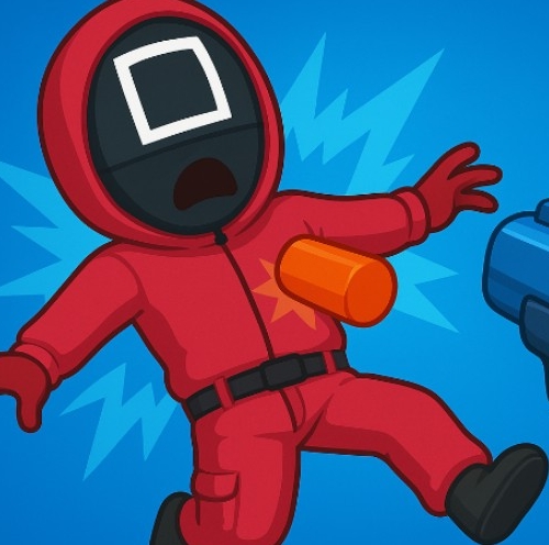 Squid Game: Playground Shooter takes the intense themes of the well-known series and transforms them into a fast, chaotic shooter experience. Instead of focusing on survival trials, this game puts you in the middle of a colorful, hectic arena where you're armed and ready to eliminate anything that moves. The environment is playful, but the action is quick and unpredictable, with ragdoll physics turning every match into a cartoonish battle zone.