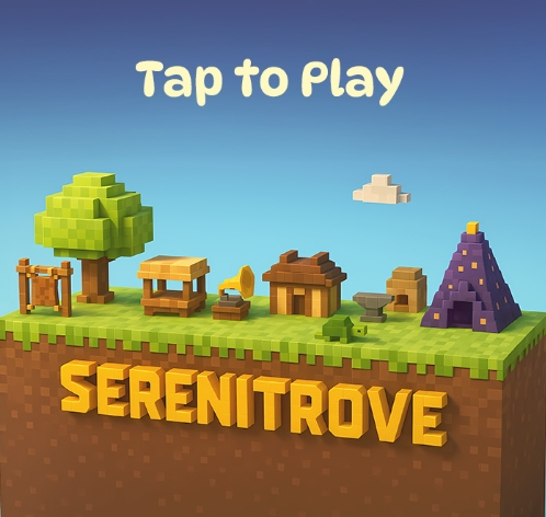 Serenitrove is a pixel-style digging game focused on calm exploration. There are no enemies or time limits—the main activity is digging through the ground, uncovering treasures, useful items, and sometimes just enjoying the act of mining itself.