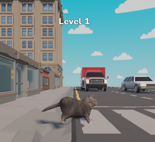 OIIA OIIA Cat: Crossing Road is a lane-crossing game with a spinning cat. Your task is to move across busy roads, avoid cars, and reach the goal. Sessions are short, and each run teaches the traffic rhythm. 🐱🚗