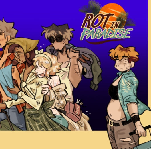 Rot in Paradise, created by RachelDrawsThis in collaboration with STUDIO INVESTIGRAVE and Rix, is a short horror visual novel that takes place on the Australian coast during October.
